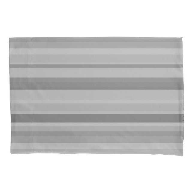 Grey horizontal stripes pillowcase (Front)