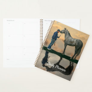 Grey Horse And Groom OTTB Daily Planner