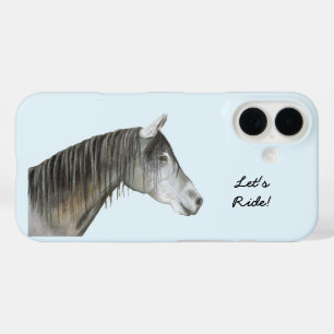 Grey Horse iPhone 16 Case