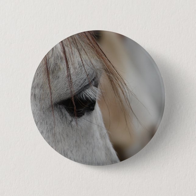 Grey Horse Eye 2 Inch Round Button (Front)