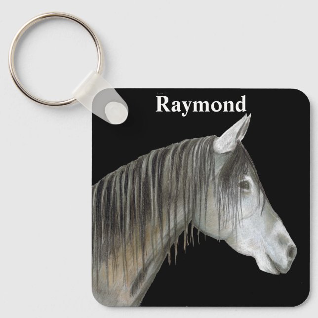 Grey Horse Keychain (Front)
