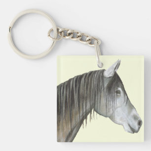 Grey Horse Keychain