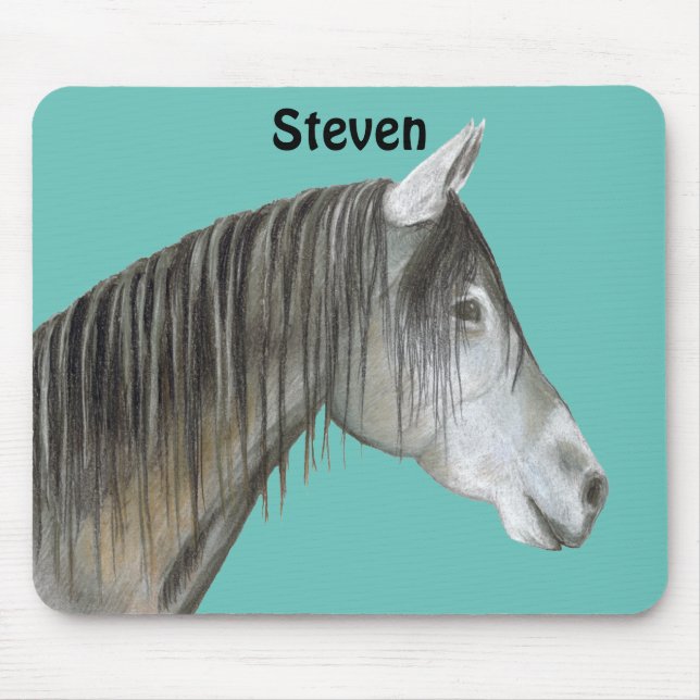 Grey Horse Mouse Pad (Front)