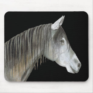 Grey Horse Mouse Pad