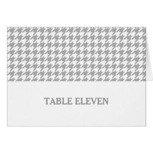 Grey Houndstooth Table Number Card