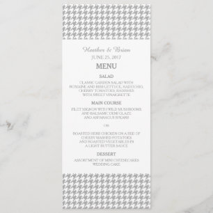 Grey Houndstooth Wedding Menu