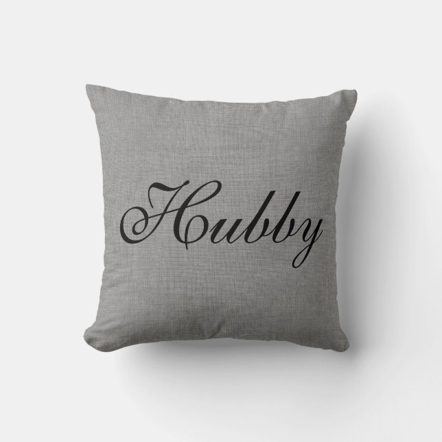 Grey Hubby Mr. Pillow (Front)