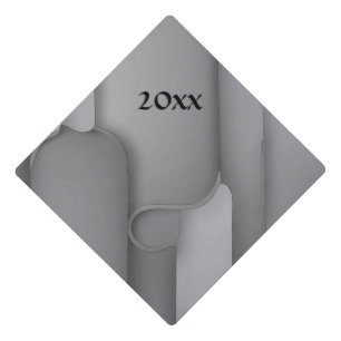 Grey Hues Modern Art  Graduation Cap Topper