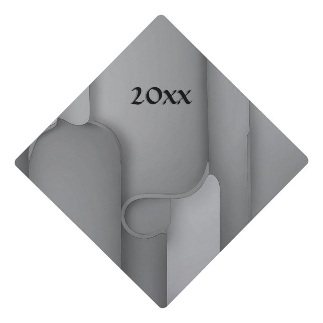 Grey Hues Modern Art  Graduation Cap Topper (Front)