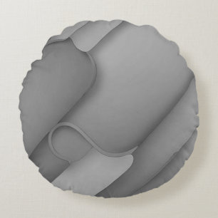 Grey Hues Modern Art Round Pillow