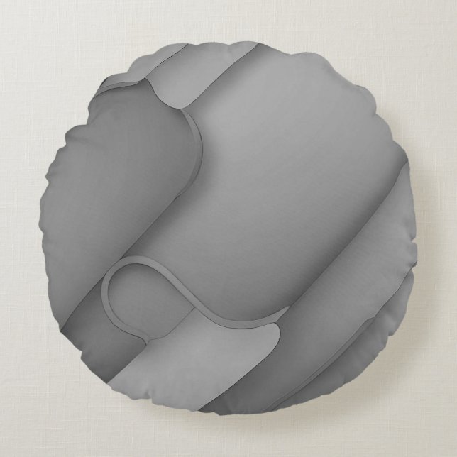 Grey Hues Modern Art  Round Pillow (Front)