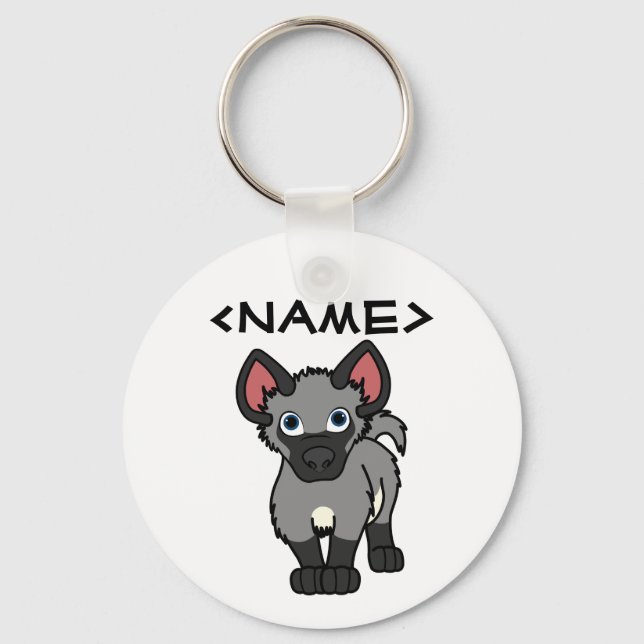 Grey Hyena Cub Keychain (Front)