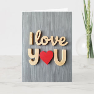 Grey I Love You Card