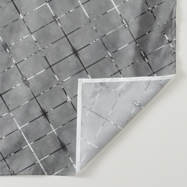Grey image divided into rectangle, brightness wire tapestry (Detail)