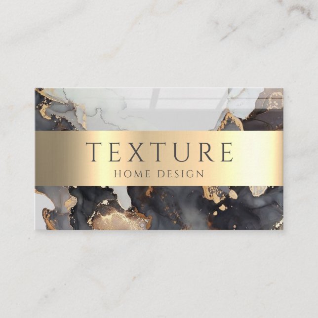 Grey Ink Pattern Marble Texture Stone Pattern Business Card (Front)