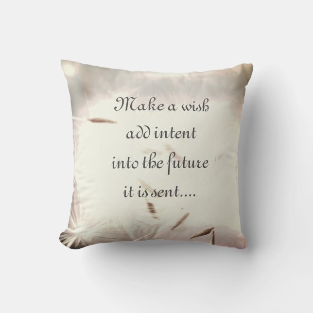 Grey inspirational design throw pillow (Front)