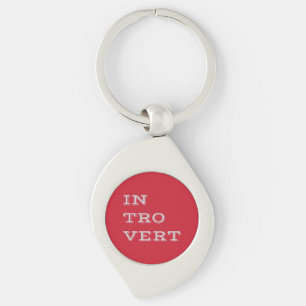Grey Introvert Metal Keychain
