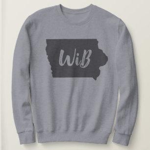 Grey Iowa and cut out font Sweatshirt