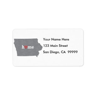 Grey IOWA Home & Open Heart Label