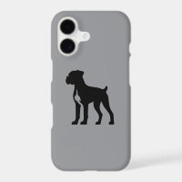 Grey iPhone 17 Case with Dog Silhouette Design