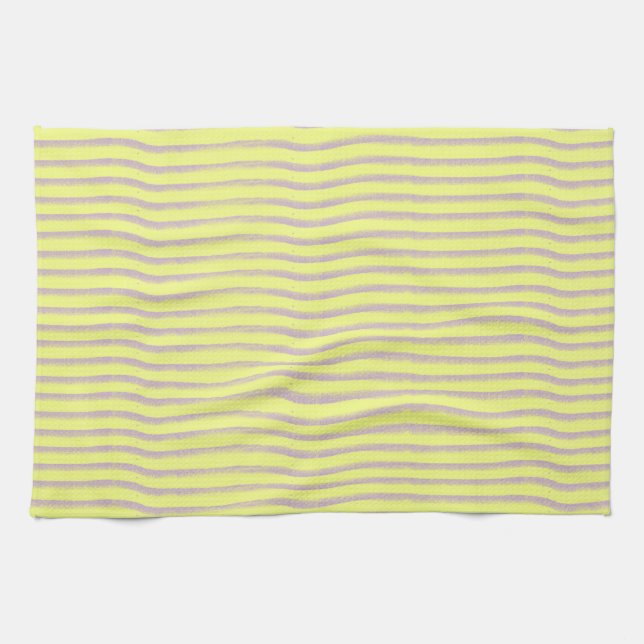 Grey jagged lines on yellow. kitchen towel (Horizontal)