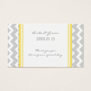 Grey Jaune Chevron Wedding Favor Tags