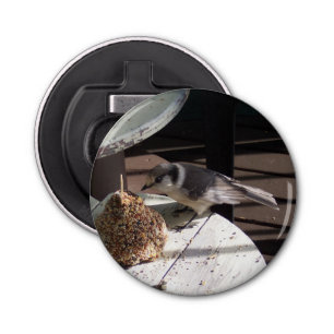 Grey Jay and Bell Button Bottle Opener
