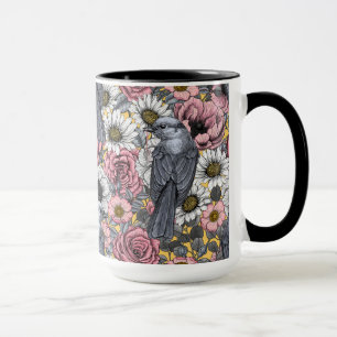 Grey jays and flowers mug
