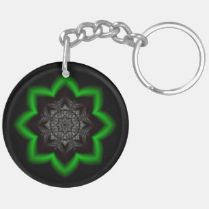 Grey kaleidoscope ornament keychain