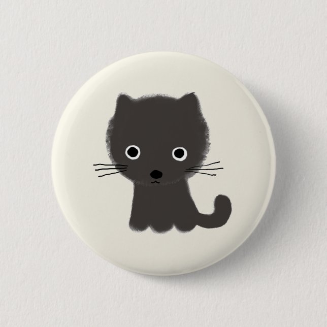 Grey Kitten 2 Inch Round Button (Front)
