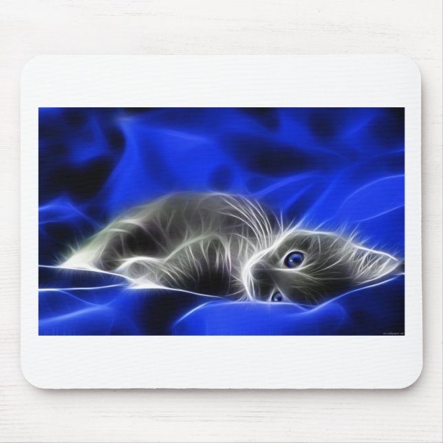 Grey Kitten Awakes Mouse Pad (Front)