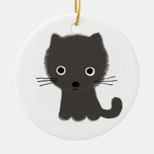 Grey Kitten Ceramic Ornament