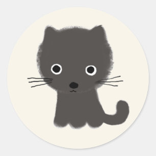 Grey Kitten Classic Round Sticker