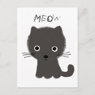Grey Kitten Meow Postcard