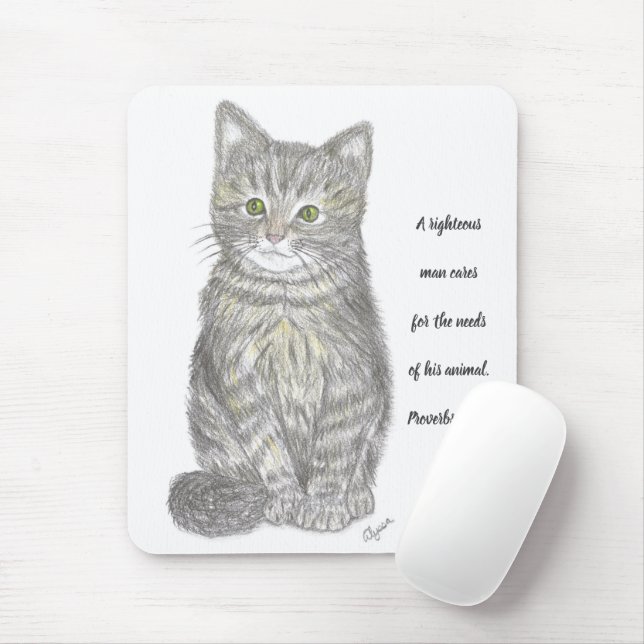 Grey Kitten Mousepad (With Mouse)