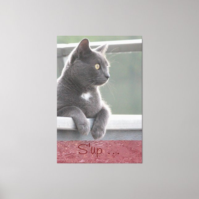 Grey Kitty Canvas Print (Front)