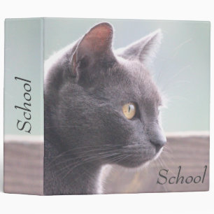 Grey Kitty Cat Binder
