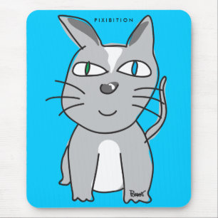 Grey Kitty Cat Mousepad