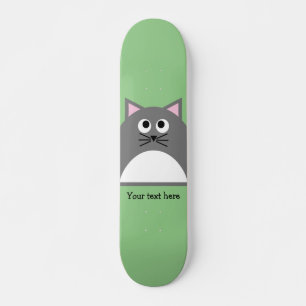 Grey Kitty Cat Personalized Skateboard