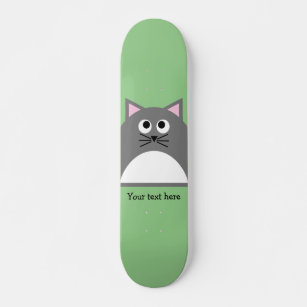 Grey Kitty Cat Personalized Skateboard