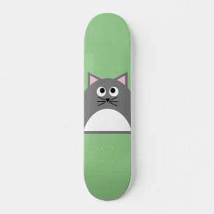 Grey Kitty Cat Skateboard