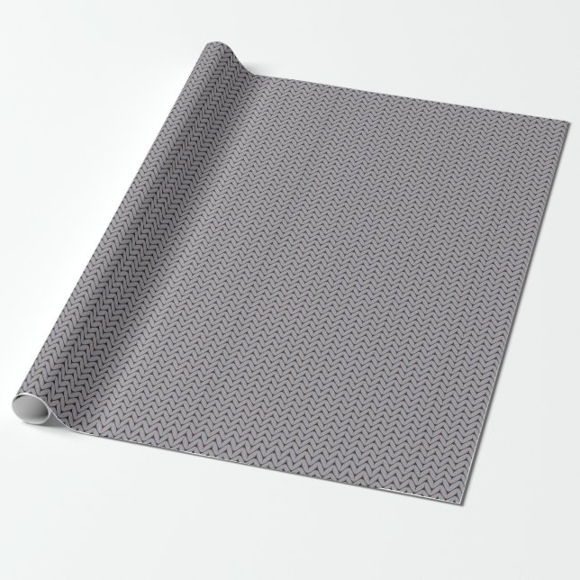 Grey Knitted Textile Wrapping Paper (Unrolled)