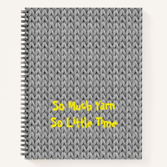 Grey Knitted Texture Spiral Notebook (Front)
