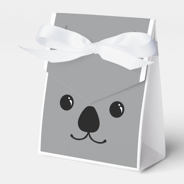 Grey Koala Cute Animal Face Design Favor Box (Front Side)