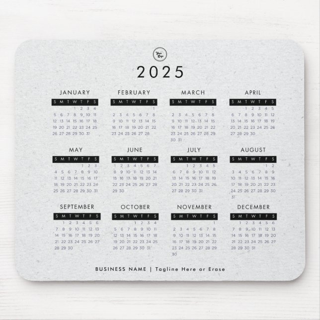 Grey Kraft 2023 Calendar Custom Business Logo Mouse Pad (Front)