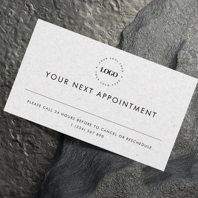 Grey Kraft Custom Logo Business Appointment Card (Creator Uploaded)