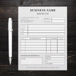 Grey Kraft Earthy Custom Business Invoice Receipt  Letterhead<br><div class="desc">This modern,  elegant invoice template would be great for your business needs! Easily add all the necessary info by clicking on the "personalize" option.</div>