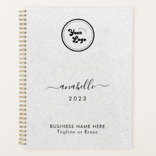 Grey Kraft Style Name Year Custom Business Logo Planner