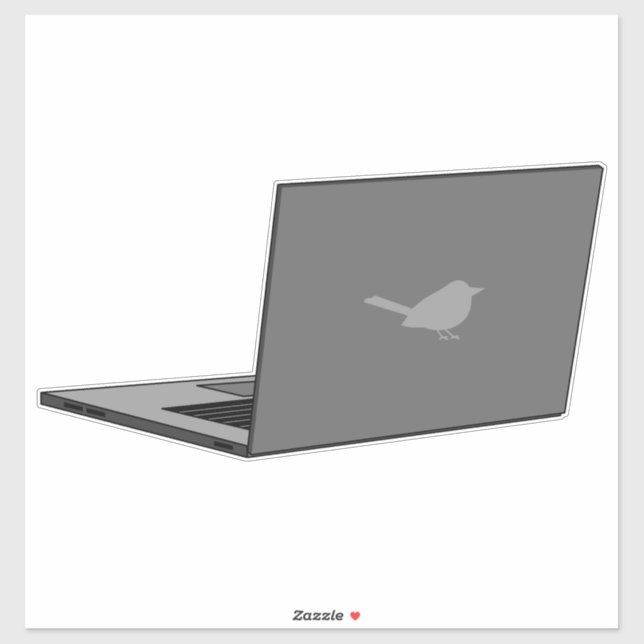 Grey Laptop with Bird Logo Cartoon (Sheet)