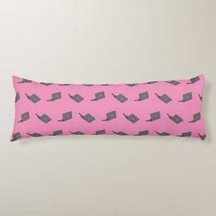 Grey Laptop with Bird Logo Cartoon Body Pillow